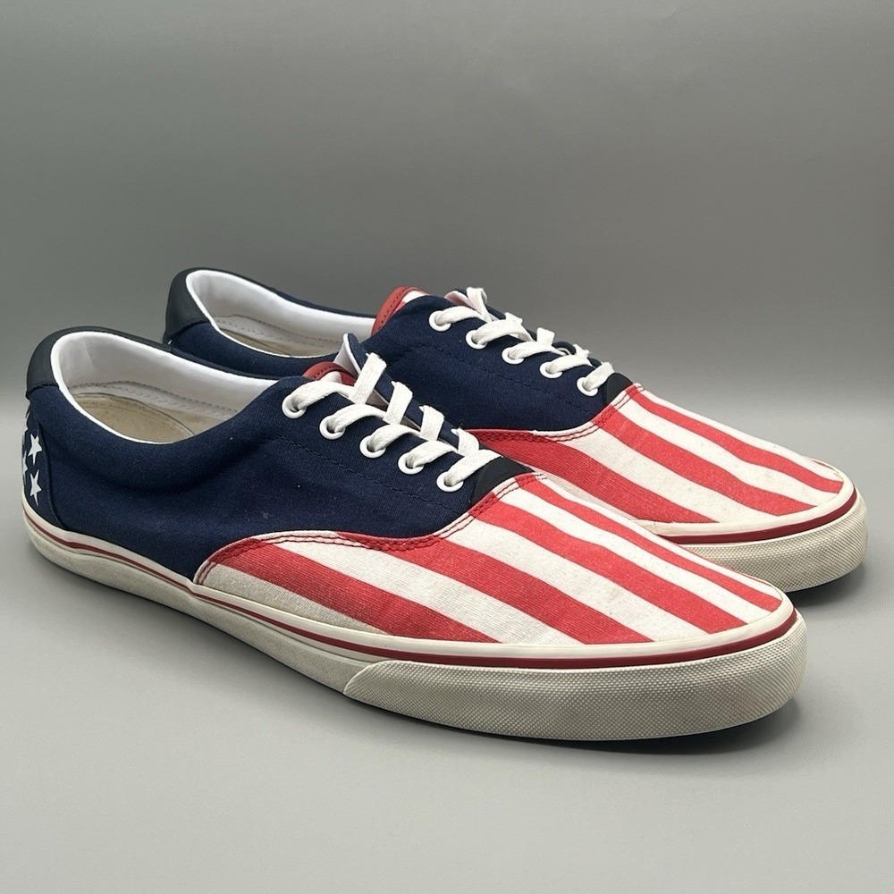 Ralph Lauren Polo Thompson USA Flag Casual Red Blue Shoes - Men's Size 13D USED